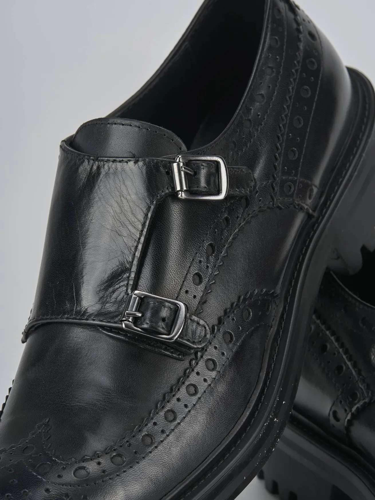 Stringate tacco 2cm pelle nero