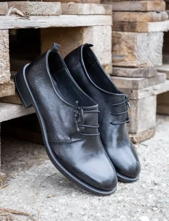 Stringate tacco 2cm pelle nero