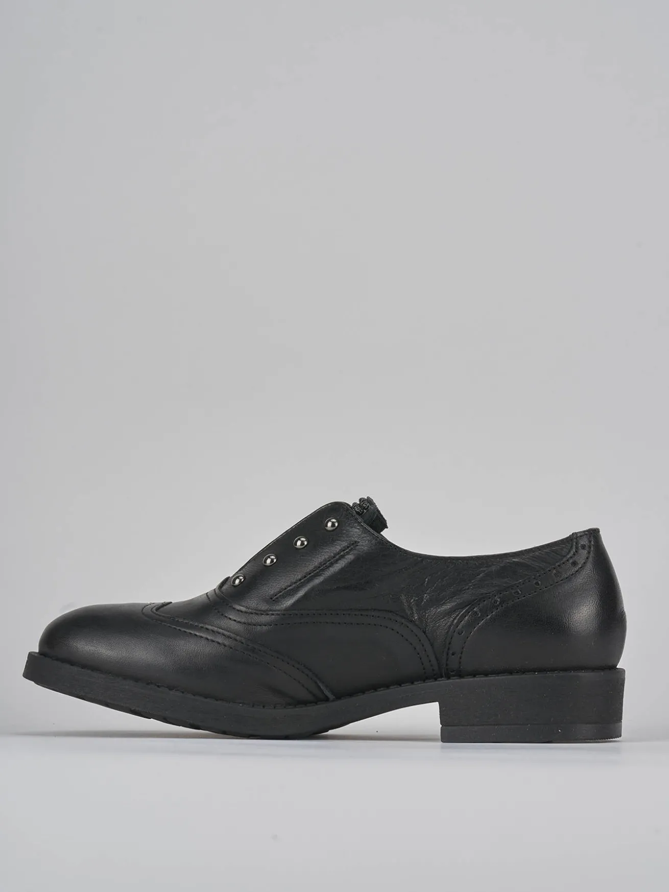 Stringate tacco 2cm pelle nero