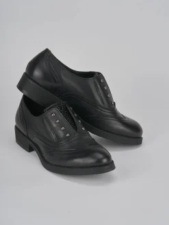 Stringate tacco 2cm pelle nero