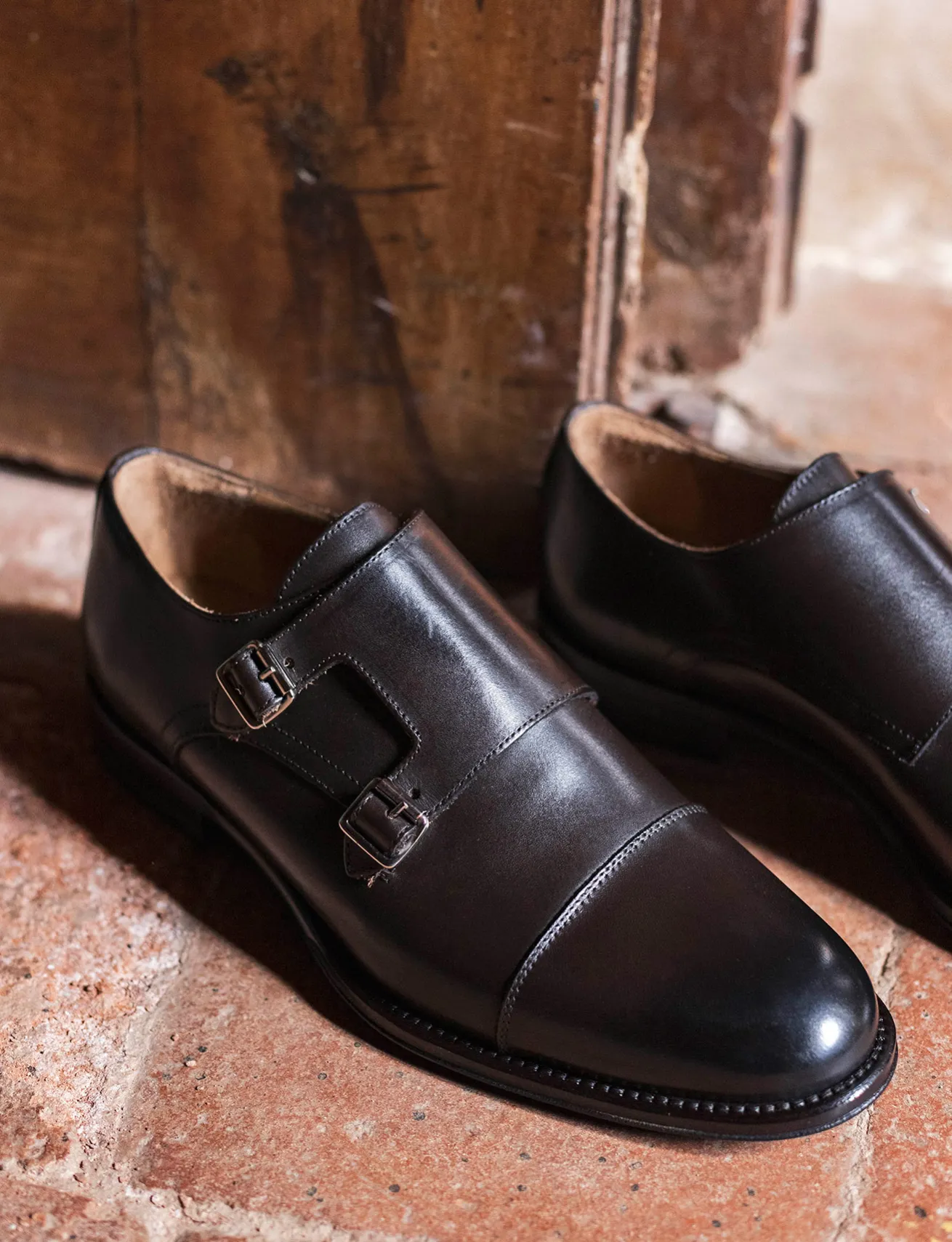 Stringate tacco 1cm pelle testa