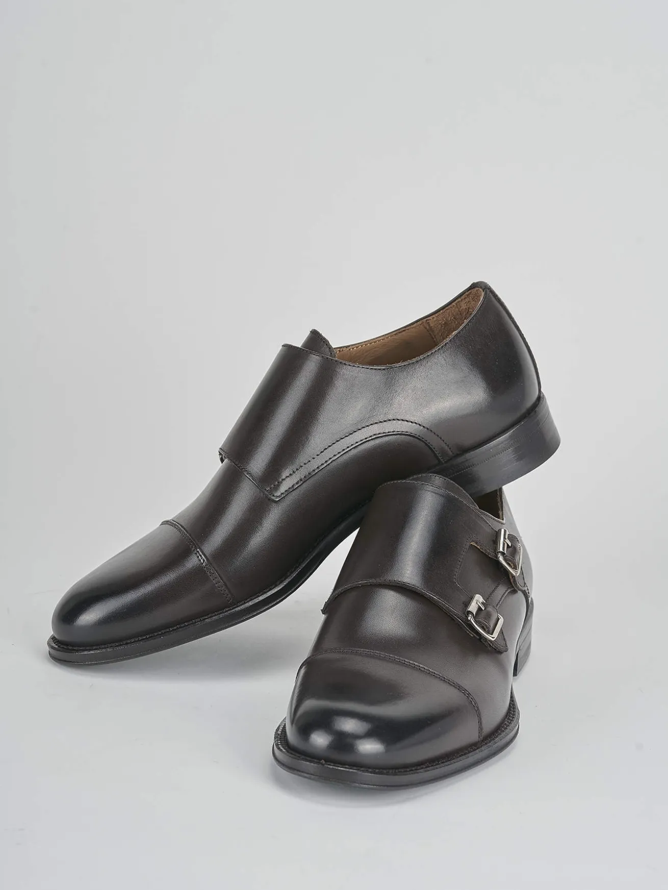 Stringate tacco 1cm pelle testa