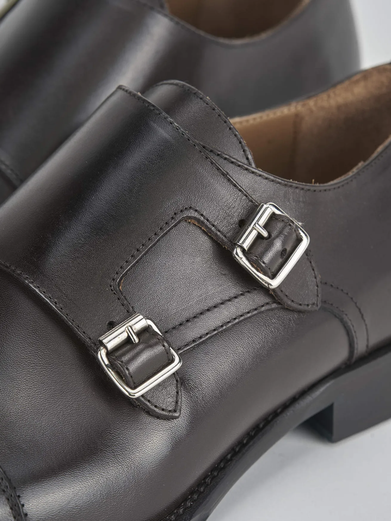 Stringate tacco 1cm pelle testa