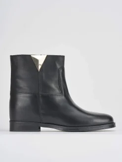 Tronchetto tacco 1 cm nero pelle