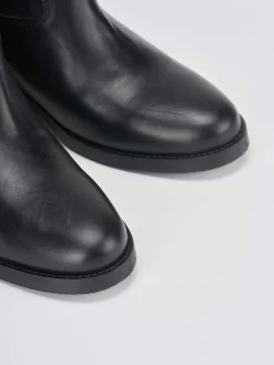 Tronchetto tacco 1 cm nero pelle