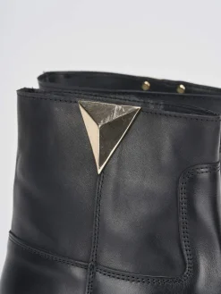 Tronchetto tacco 1 cm nero pelle