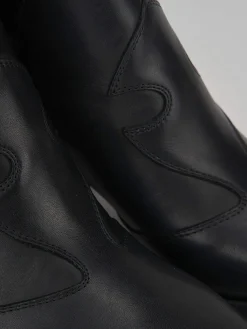 Tronchetto tacco 7 cm nero pelle